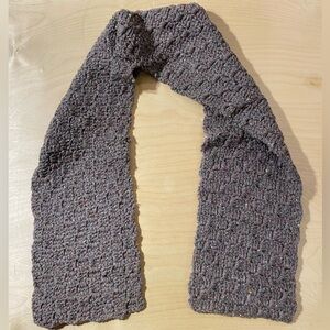 Crochet Cozy Textured Gray Scarf (FC)